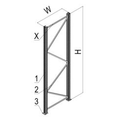 Dexion Frame P90 100/28 - 8000 x 1100 mm - compleet